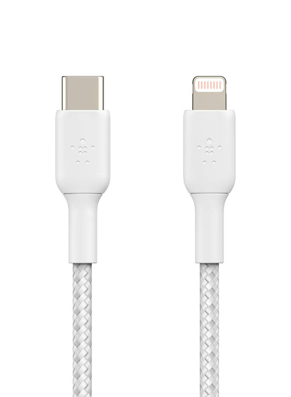 Belkin 2-Meters Boost Charge Lightning Cable, Lightning to USB Type-C for iPhone 11, 11 Pro, 11 Pro Max, XS, XS Max, XR, X, 8, 8 Plus, White