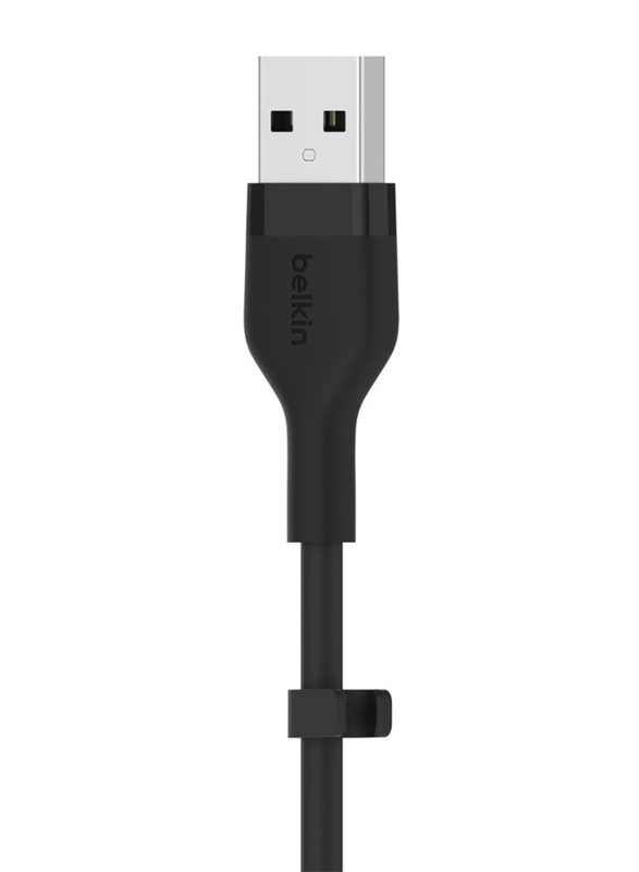 Belkin 1-Meter Boost charge Flex SiliconeCable, Black, USB Type A to USB Type-C for Google Pixel, iPhones, Samsung, Black