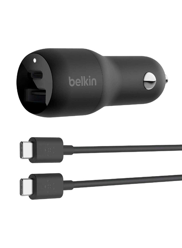 Belkin Dual USB PD PPS Universal Car Charger, 37W, Black