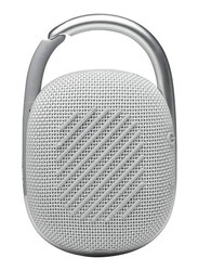 JBL Clip 4 Small Portable Wireless Bluetooth Speaker with Integrated Carabiner, White