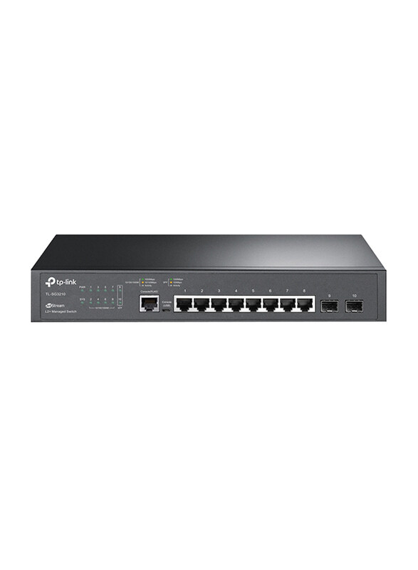 

TP-Link TL-SG3210 JetStream 8-Port Gigabit L2+ Managed Switch with 2 SFP Slots, Black