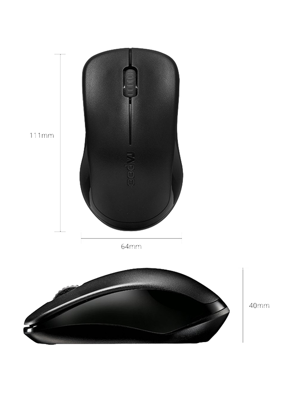 Rapoo 1620 New 2018 Wireless Mouse, Black