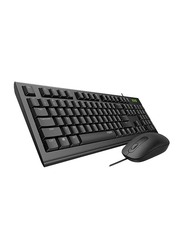Rapoo X120 Wired Arabic Keyboard and Mouse, Black