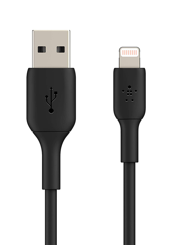 Belkin 2-Meters PVC A-lTG Lightning Cable, USB Type A to Lightning for iPhone, iPad, AirPods, Black