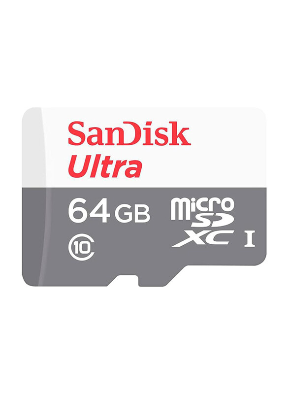 

Sandisk 64GB Ultra UHS-I MicroSDXC Memory Card, 100MB/s, GN3MN, White/Grey