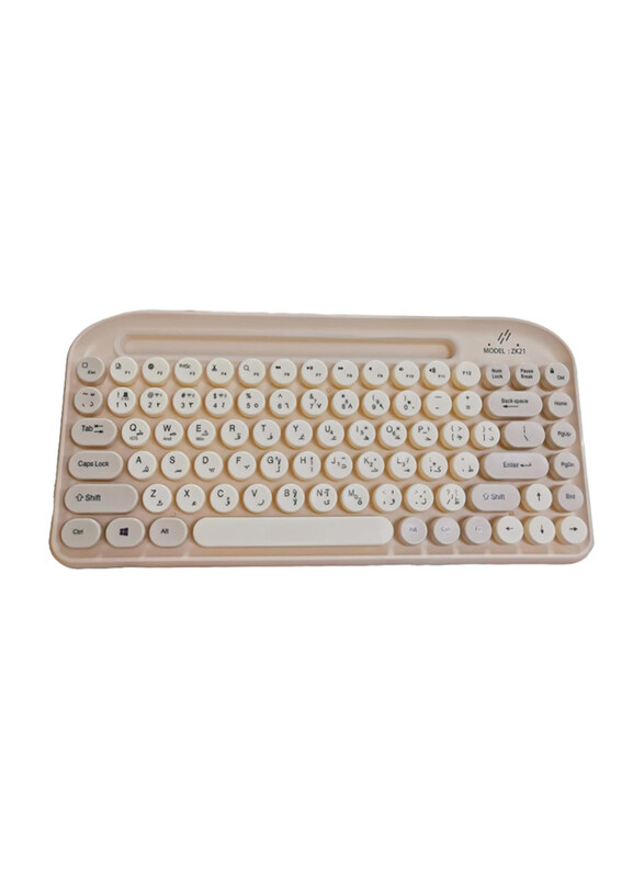 Dual Tec Wireless Bluetooth Keyboard, 32.6 x 16 x 3.3cm, White