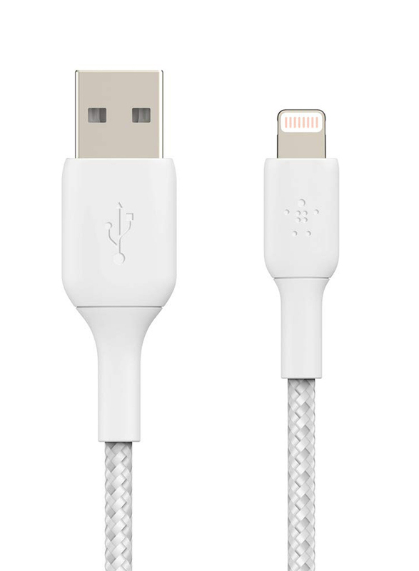 Belkin 1-Meter Premium Braided A-lTG Lightning Cable, USB Type A to Lightning for iPhone, iPad, AirPods, White