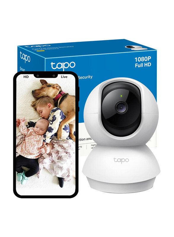 

Tapo TP-Link Pan/Tilt 360 Rotational Smart Security Camera, TC70, White