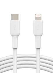 Belkin 1-Meter Boost Charge Lightning Cable, Lightning to USB Type-C for iPhone, iPad, Air Pods, White