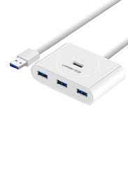 Ugreen 4 in 1 USB 3.0 Hub for PC/Laptop, White