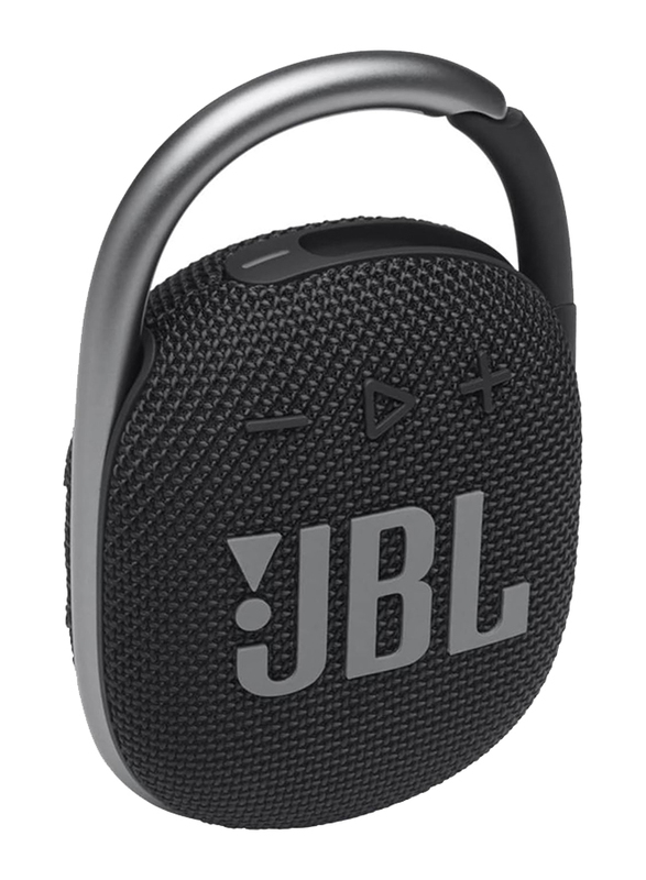 JBL Clip 4 Small Portable Wireless Bluetooth Speaker with Integrated Carabiner, Black