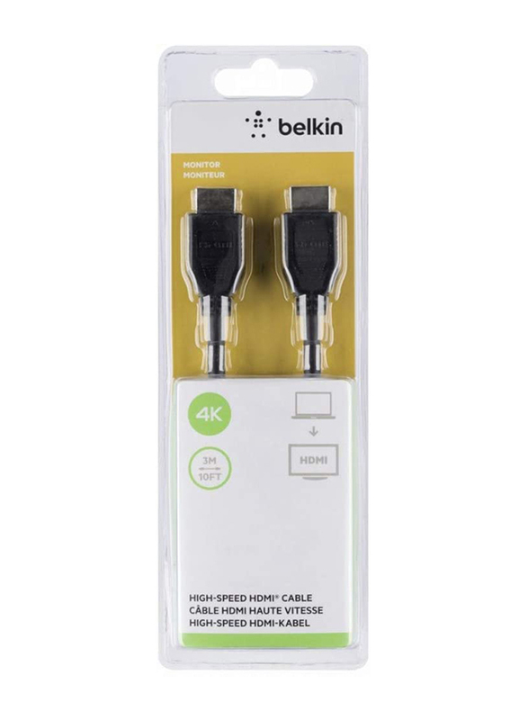 Belkin 3-Meters Standard Audio Video HDMI Cable, HDMI to HDMI, Black