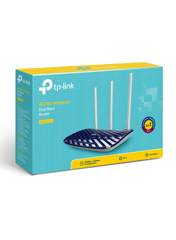 TP-Link Archer C20 300Mbps Wireless Dual Band Router, AC750, Multicolour