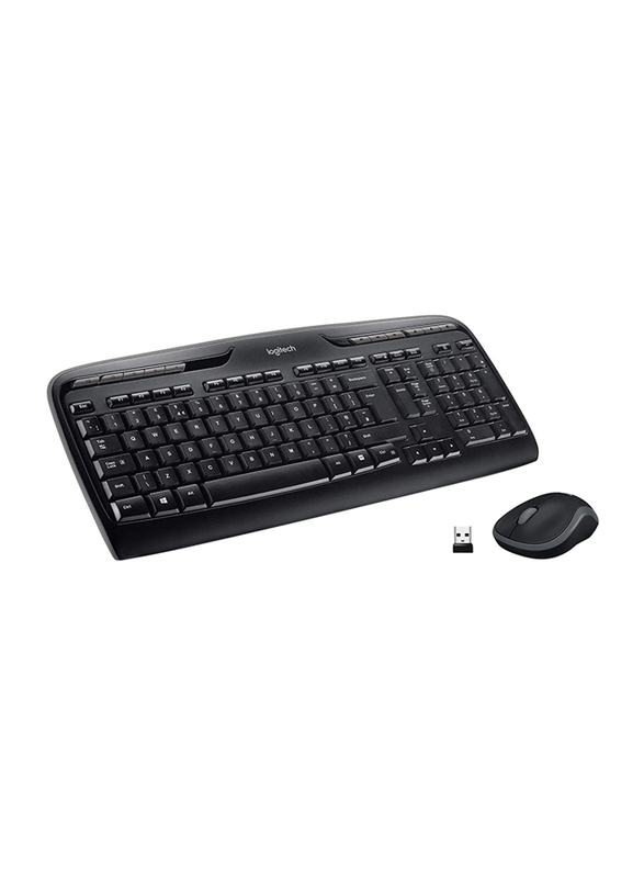 Logitech Mk330 Wireless English/Arabic Keyboard and Mouse Combo, Black