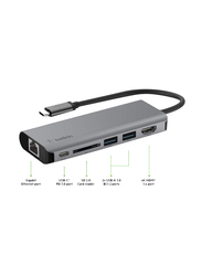 Belkin USB C Hub 6-in-1 MultiPort Adapter USB Hub, Silver