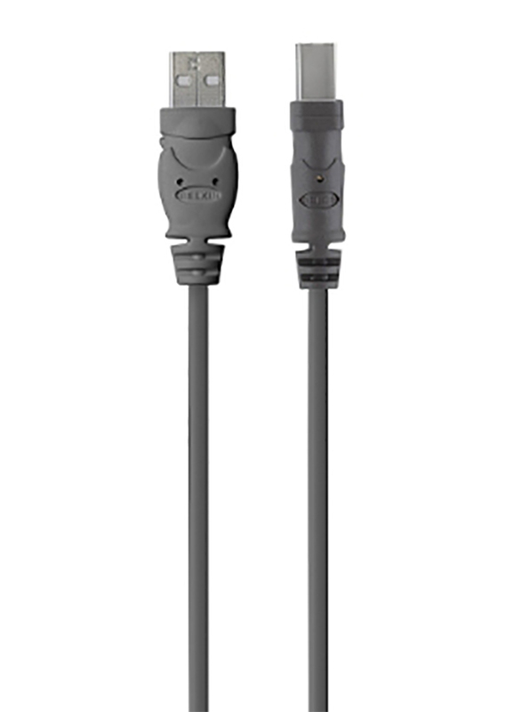 Belkin 1.8-Meter USB 2.0 Premium Printer Cable, USB Type A to USB Type B for Printers, F3U154BT, Grey