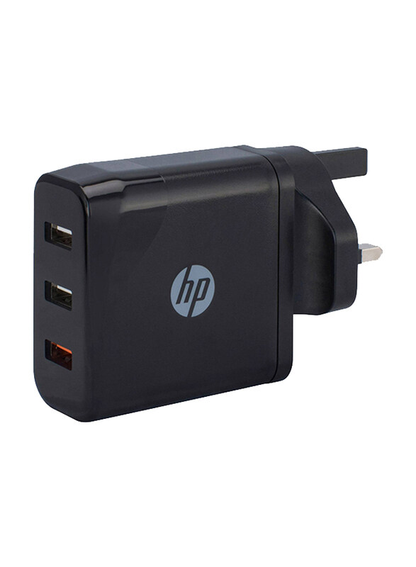 

HP UK Wall Charger, 5.4A with Three Quick Charge 3.0 USB Type-A Ports, 2UX34AA#ABB, Black