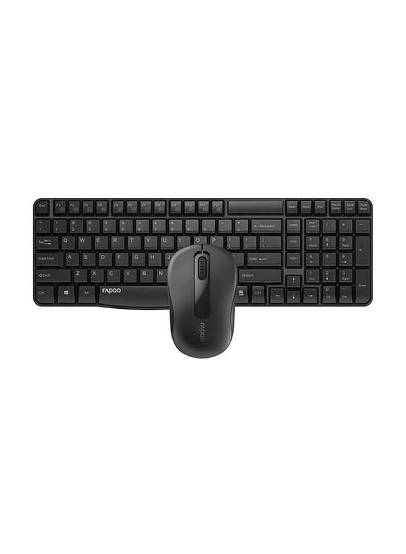 Rapoo X1800S Wireless Arabic Keyboard and Mouse, Black