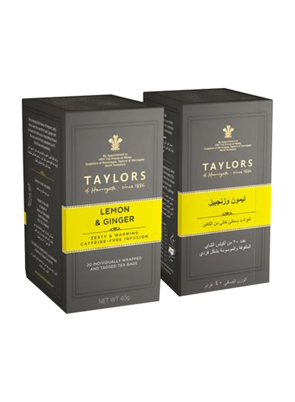 Taylors Lemon & Ginger Premium Tea Bags, 20 Tea Bags x 2g