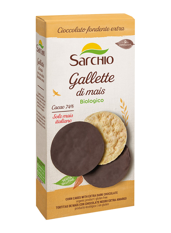 Sarchio Corn Cakes with Dark Chocolate, 95g