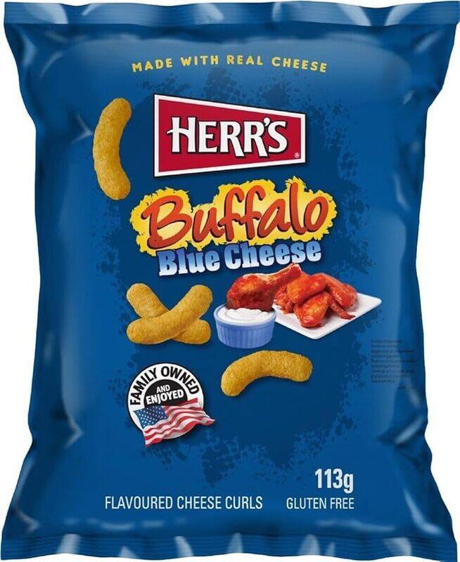 

Herr's Herrs Buffalo Blue Cheese Flavoured Cheese Curls 113g