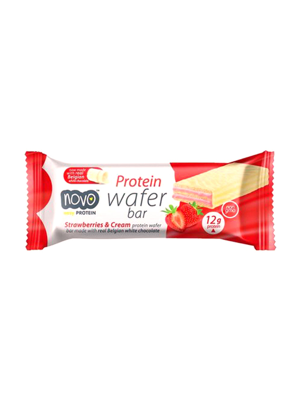 Novo Strawberries & Cream Protein Wafer Bar, 40g