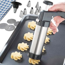 Stainless Steel Cookie Press Set, Silver