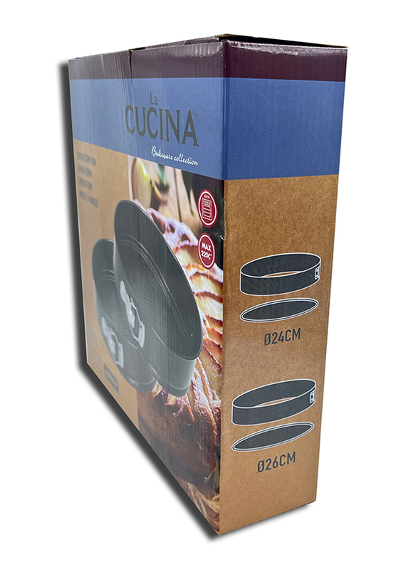 La Cucina 2-Piece Nonstick Springform Cake Pan Set, Black