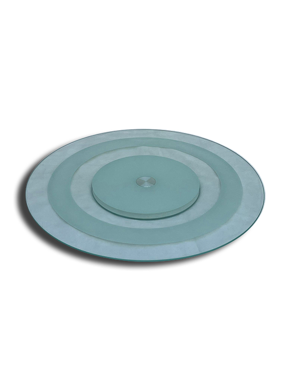 Excellent Houseware 45cm Rotating Glass Serving Round Platter, Green