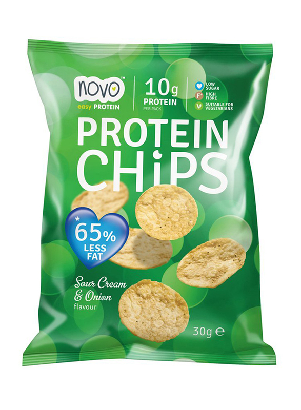 Novo 10g Protein Sour Cream & Onion Protein Chips Enery Snack 30g