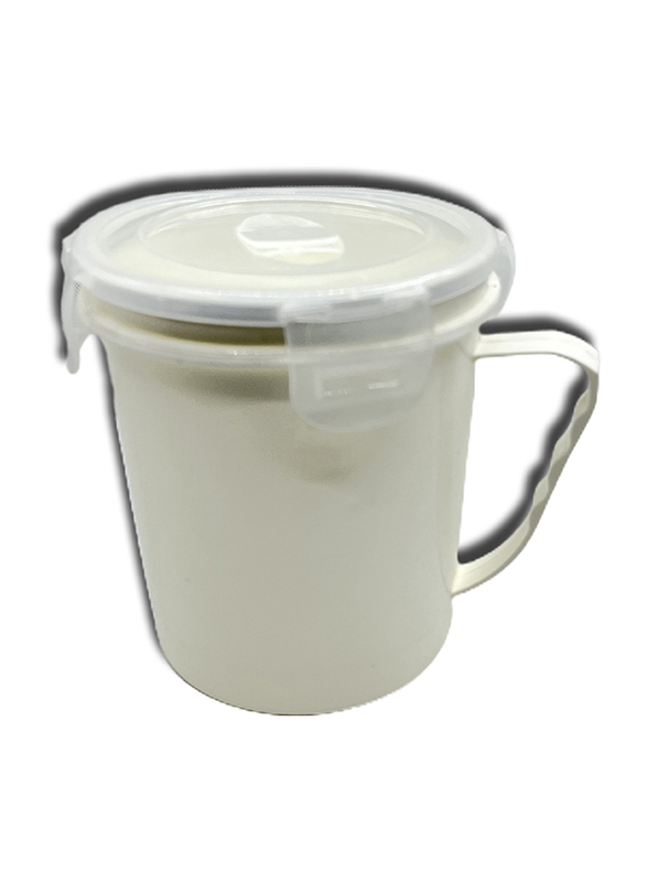 Excellent Houseware 600ml Microwave Cup with Lid, White