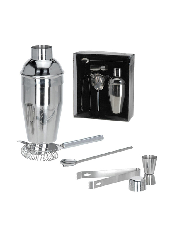 Excellent Houseware Stainless Steel Cocktail Shaker Set, 5 Piece, Silver