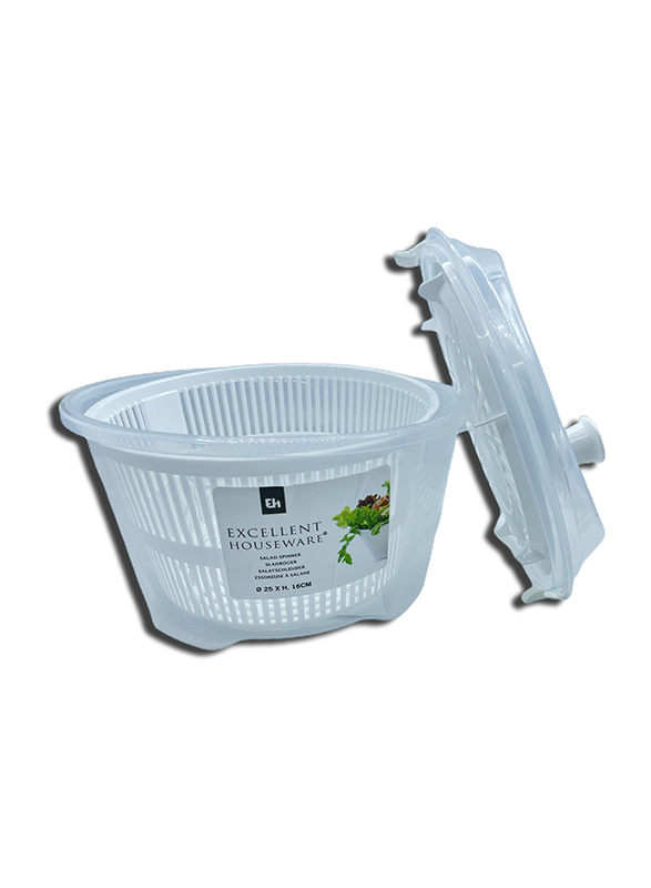 Excellent Houseware Salad Spinner with Bowl, White