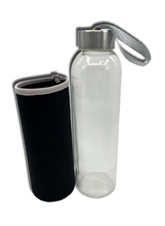 Alba 500ml Drinking Glass Bottle White with Nylon Sleeve, Black