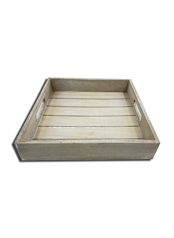 Wooden Tray with Collapsible Stand, Brown