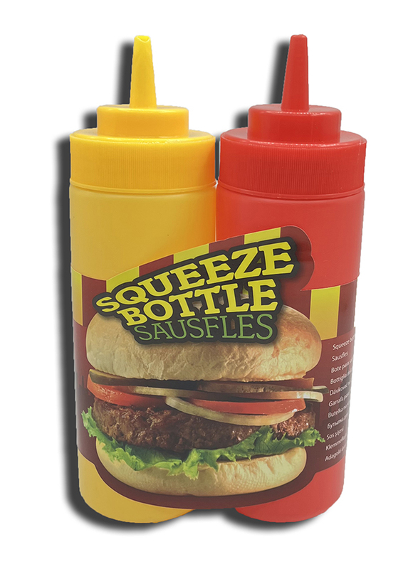 Sauce Dispencer Squeeze Bottles, 2 Piece, Red/Yellow