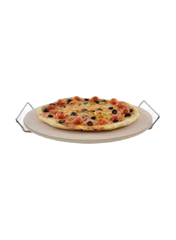 Excellent Houseware Pizza Baking Stone with Holder, White