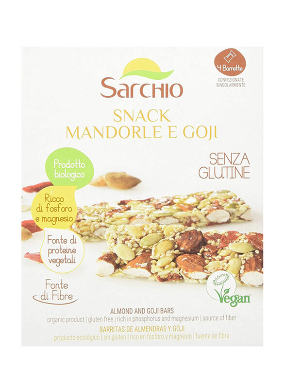 

Sarchio Gluten Free Almond and Goji Berry Bars, 80g