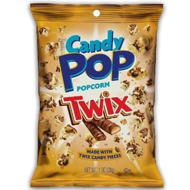 

Snax-sational Snack Pop Candy Pop Twix Popcorn, Made With Real Twix Candy Pieces, Popcorn Snack, 28g