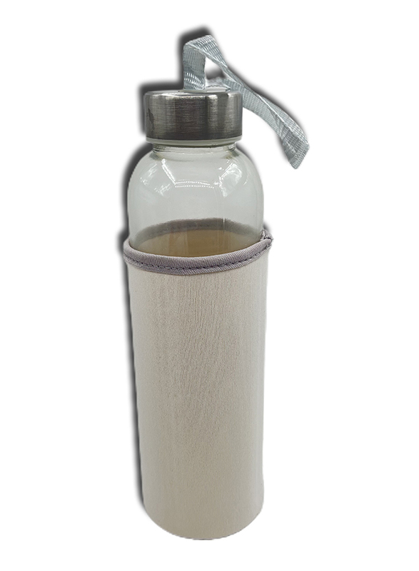 Alba 500ml Drinking Glass Bottle White with Nylon Sleeve, White