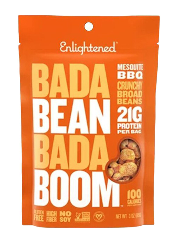 

Enlightened Bada Bean Bada Boom Crunchy Broad Beans Snacks Mesquite BBQ, 85g