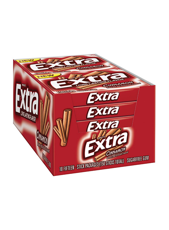 

Wrigley's Extra Slim Pack Cinnamon Sticks, 10 x 15 Pieces