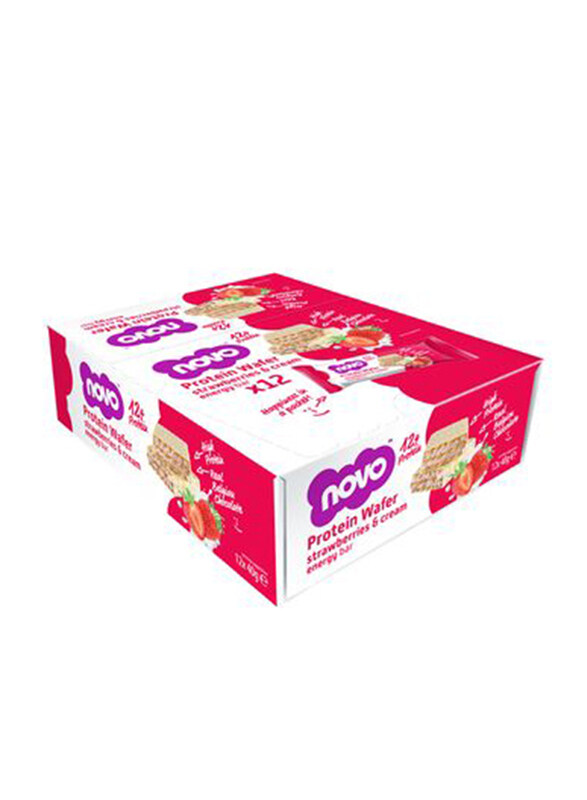 Novo 12g Protein Strawberries & Cream Protein Wafer Bar 40g