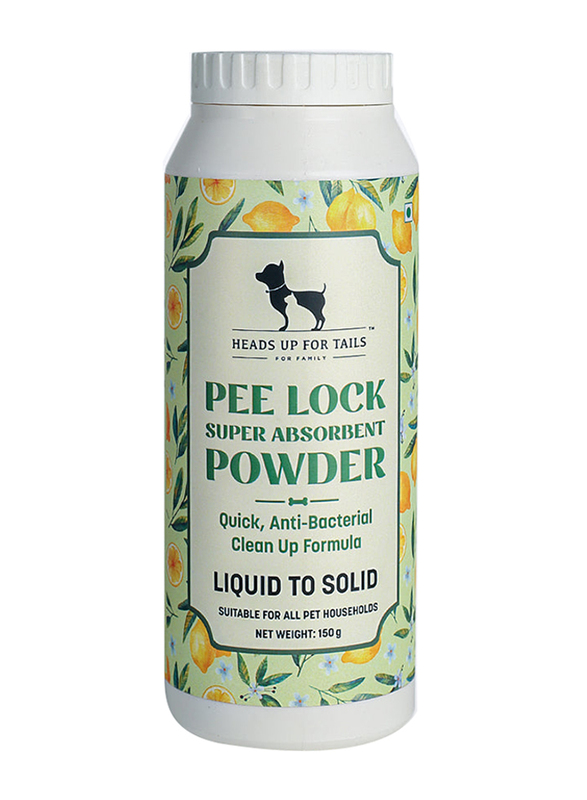Clearance Offer - Heads Up For Tails - Pee Lock Super Absorbent Powder For Pets, Quick, Anti Bacterial, Clean Up Formula, Liquid To Solid 150g