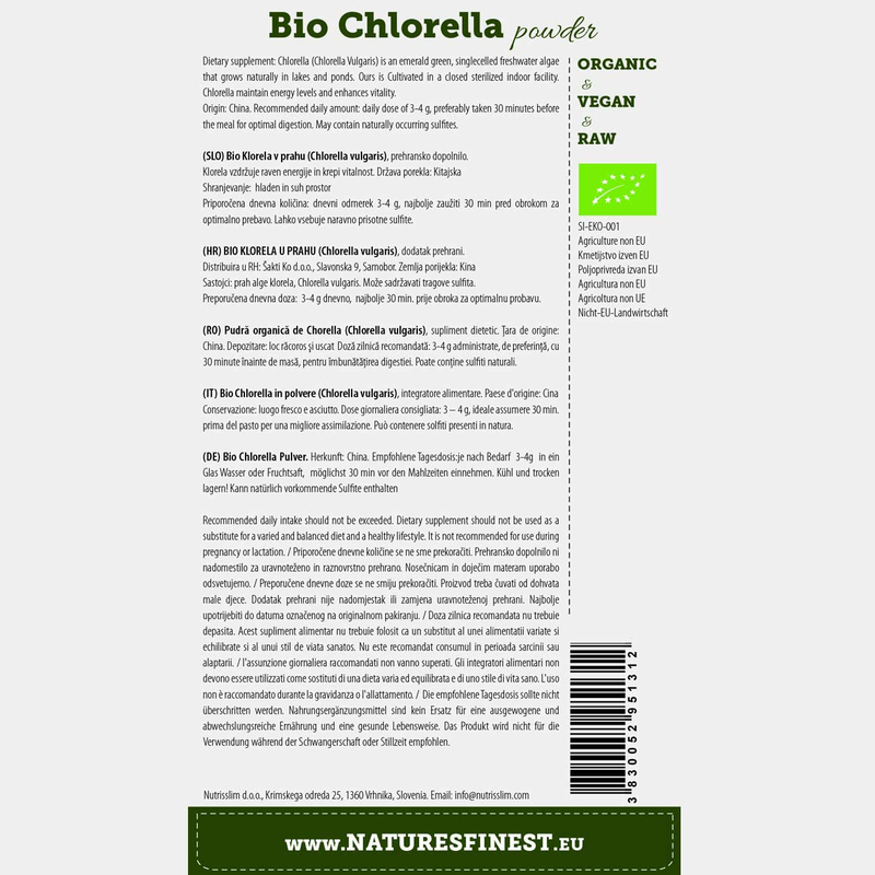 Natures Finest Organic Chlorella Powder, 100g, Chlorella