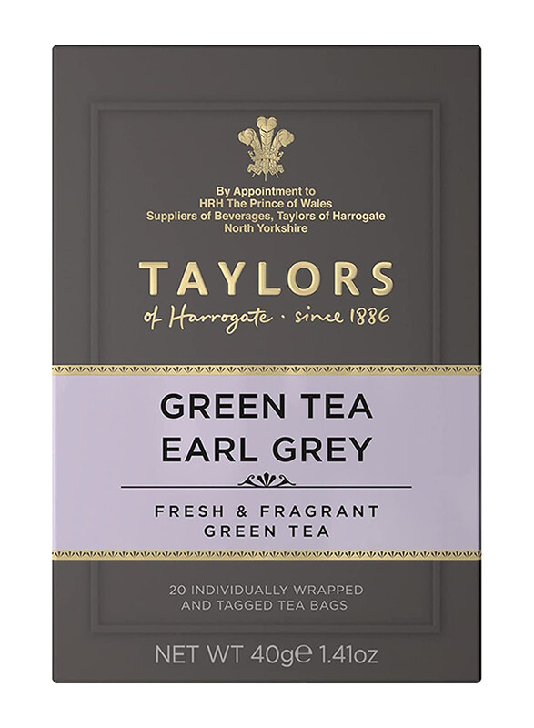 

Taylors Green Tea Earl Grey Premium Tea Bags, 20 Tea Bags x 2g