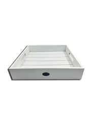 Wooden Tray with Collapsible Stand, White
