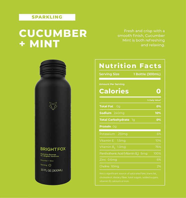 

Brightfox Cucumber & Mint Vitamin Hydration Sparkling Water, 300ml