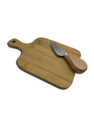 Excellent Houseware Bamboo Cheese Platter Set with Knife, Brown