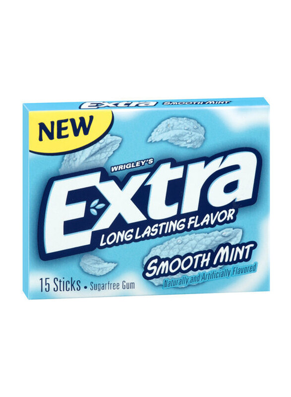 

Wrigleys Extra Long Lasting Flavor Smooth Mint Gum, 15 Sticks, 3 Packs x 40.5g